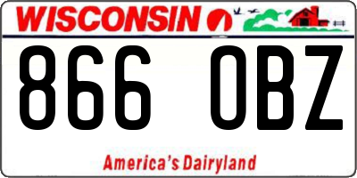 WI license plate 866OBZ