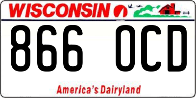 WI license plate 866OCD