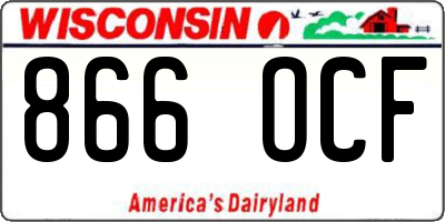WI license plate 866OCF