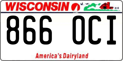 WI license plate 866OCI