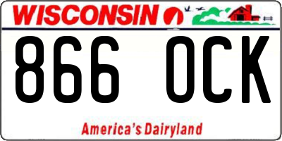 WI license plate 866OCK