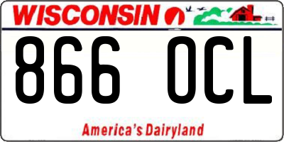 WI license plate 866OCL