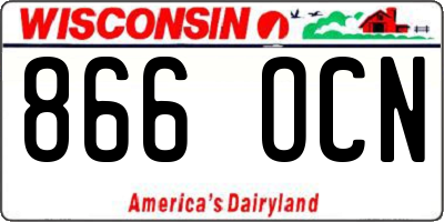 WI license plate 866OCN