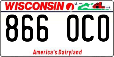 WI license plate 866OCO