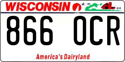 WI license plate 866OCR