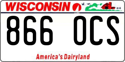 WI license plate 866OCS