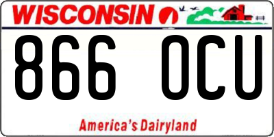 WI license plate 866OCU