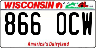 WI license plate 866OCW