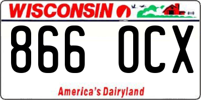 WI license plate 866OCX