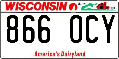 WI license plate 866OCY