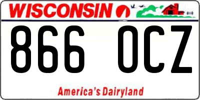 WI license plate 866OCZ