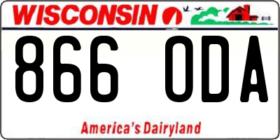 WI license plate 866ODA
