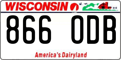 WI license plate 866ODB