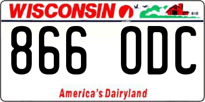 WI license plate 866ODC
