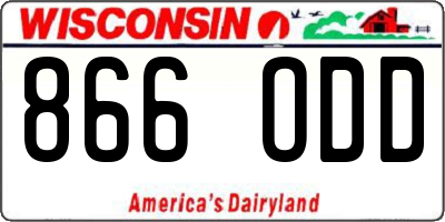 WI license plate 866ODD