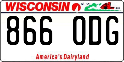 WI license plate 866ODG