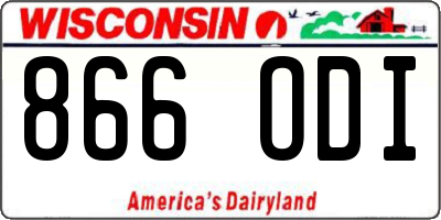 WI license plate 866ODI