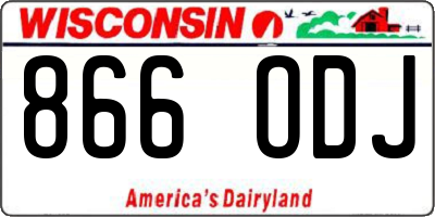 WI license plate 866ODJ