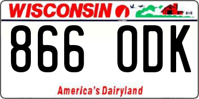 WI license plate 866ODK
