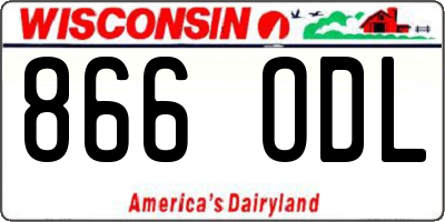 WI license plate 866ODL