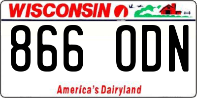 WI license plate 866ODN