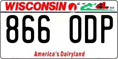 WI license plate 866ODP