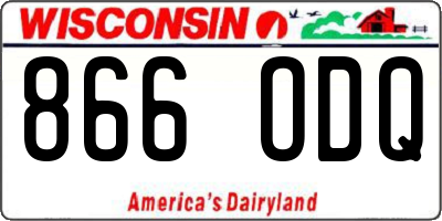 WI license plate 866ODQ