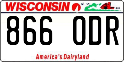 WI license plate 866ODR