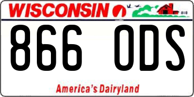 WI license plate 866ODS