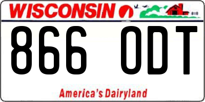 WI license plate 866ODT