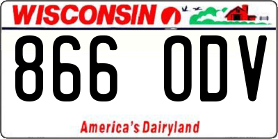 WI license plate 866ODV