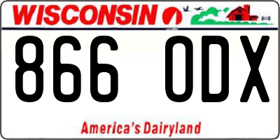 WI license plate 866ODX