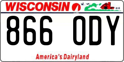 WI license plate 866ODY