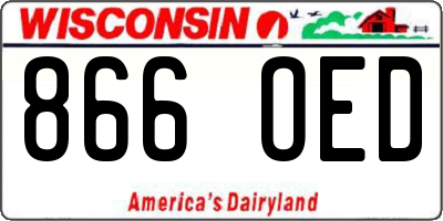 WI license plate 866OED