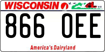 WI license plate 866OEE