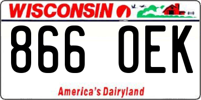 WI license plate 866OEK