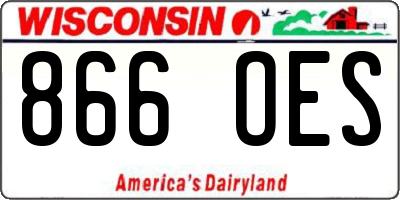 WI license plate 866OES