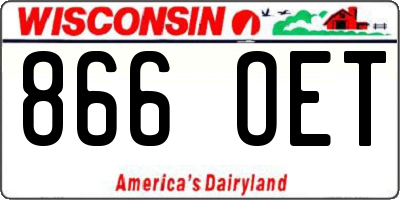 WI license plate 866OET