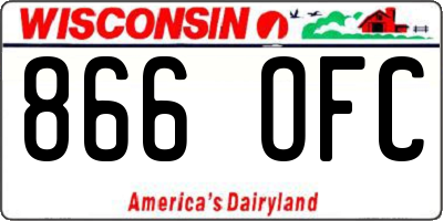 WI license plate 866OFC