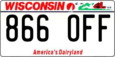 WI license plate 866OFF