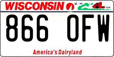 WI license plate 866OFW