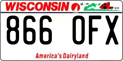 WI license plate 866OFX