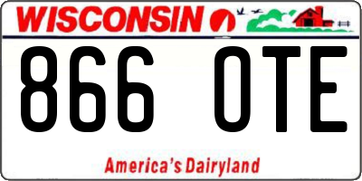 WI license plate 866OTE