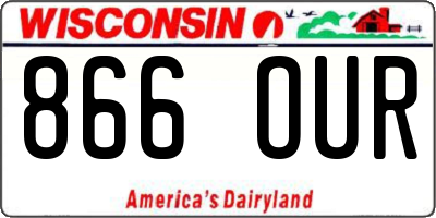 WI license plate 866OUR