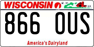 WI license plate 866OUS