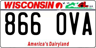 WI license plate 866OVA