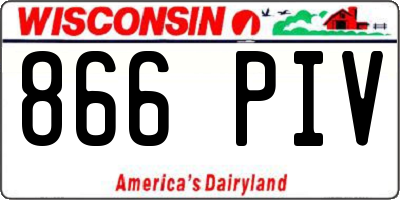 WI license plate 866PIV