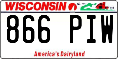 WI license plate 866PIW