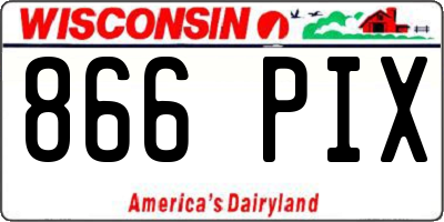 WI license plate 866PIX