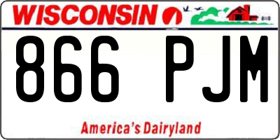 WI license plate 866PJM